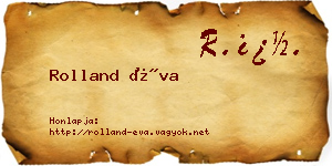 Rolland Éva névjegykártya